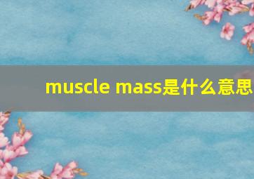 muscle mass是什么意思